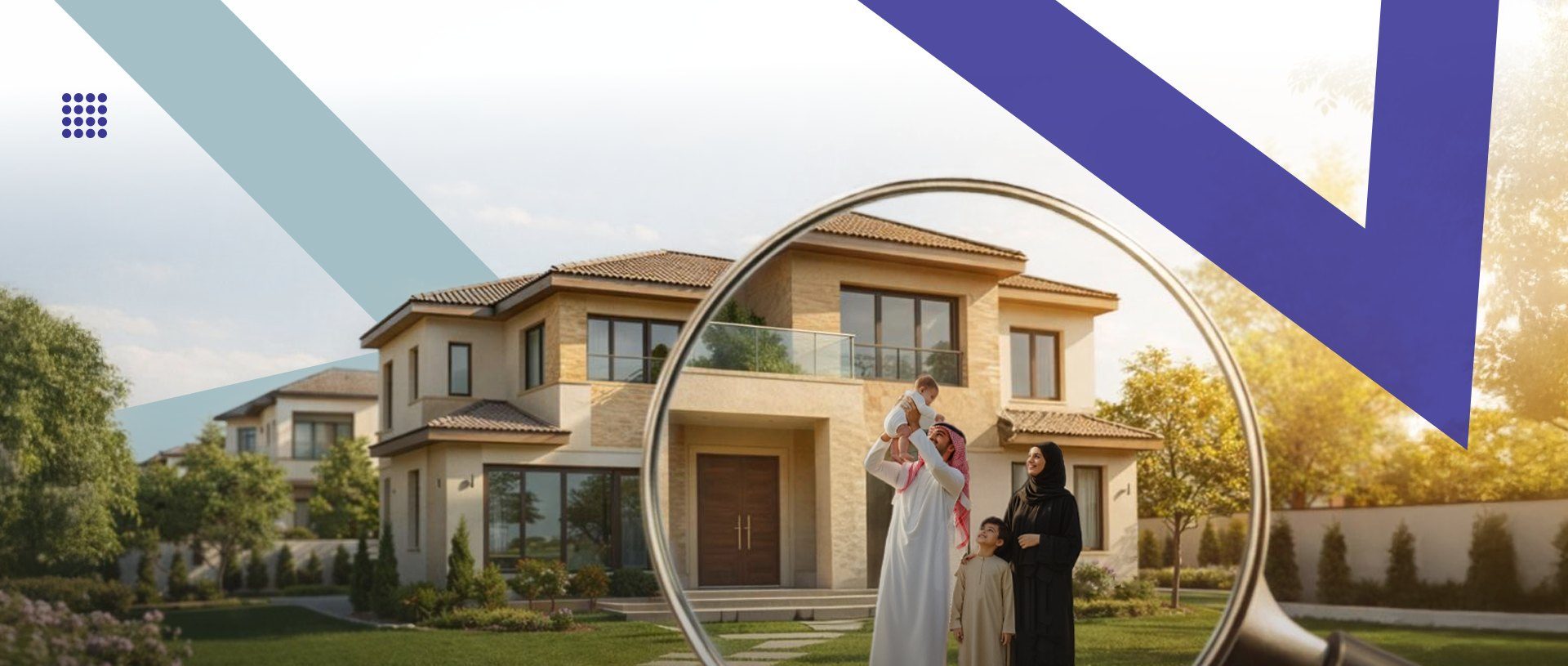 عدسة مكبّرة تُظهر عائلة سعودية أمام منزلها